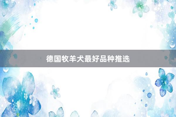 德国牧羊犬最好品种推选